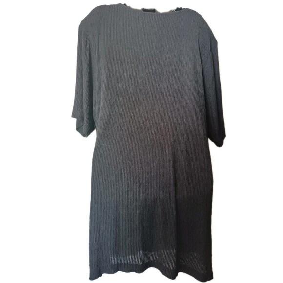 Grove Avenue Crinkled Tunic Top Size 20W Black Beaded Jeweled Stones Vintage USA - Picture 2 of 10